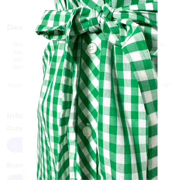 Tommy Hilfiger Green Gingham Belted Button-Down Dress Size 8 NWT - Picture 8 of 9